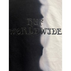 HUF Worldwide Embroidered Hoodie Sweatshirt Dual Tone Black White Small