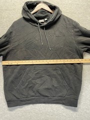 PUMA Hoodie Men Large Black Embossed Logo Cotton Fleece Lined Ribbed Trim Winter