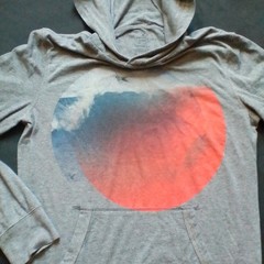 American Eagle Outfitters Mens Gray Sunset Graphic Hoodie Sweatshirt Pullover XS