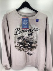 Ford Bronco Sweatshirt Men Size XL Gray Pullover Fleece Crew Neck Cotton NWT