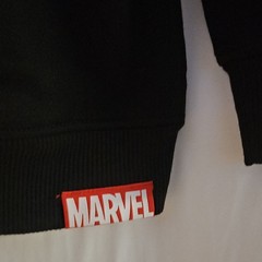 Marvel Venom Black Full Zip Hooded Hoodie L Teens Graphic Print White Logo