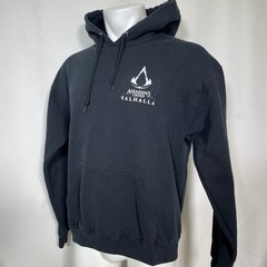 Assassins Creed Valhalla Lapel Ornate Creed Ubisoft Black Hoodie Men’s LARGE