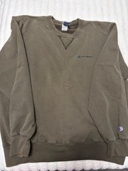 Vintage Champion V Insert Crewneck Sweatshirt – Olive – Size XL