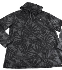 Hurley Men’s Hoodie S M L XL XXL Gray Tropical Print Pullover Sweatshirt Pockets