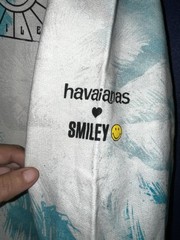 Havaianas x Smiley Blue/White Tie-Dye Pullover Hoodie Pockets GG/XL
