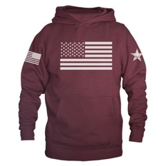 United States of America US Flag Fleece Pullover Hoodie