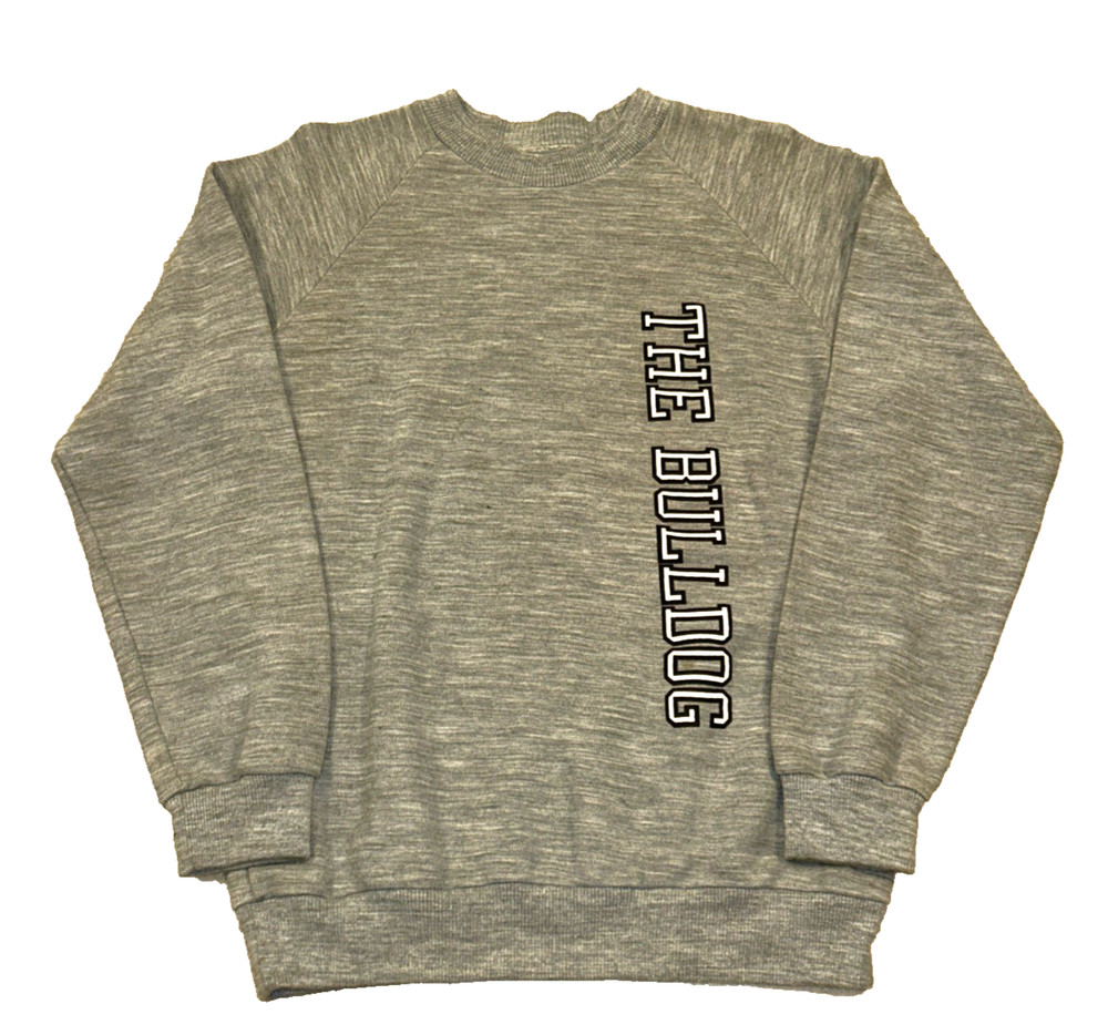 THE BULLDOG Sweatshirt Unbranded Medium Crew Neck Pullover Unisex Heathered Gray