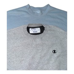 Lot 2 Men’s Large Crewneck Sweatshirts Champion Tek Gear Fleece Gray Blue Gym