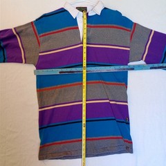 CROSS CREEK MADE IN USA LARGE TEAL GRAY PURPLE RUGBY SHIRT