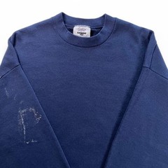 Vtg 80s Gopher Sport Blank Crewneck Sweatshirt Navy Blue Distressed USA Made L