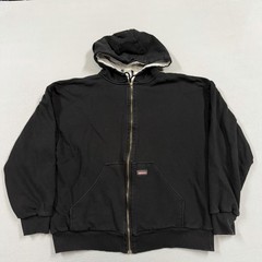Dickies Hoodie Mens XL Black Fleece Full Zip Thermal Lined Sweatshirt Work