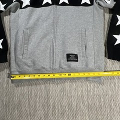 Black Scale Hoodie Men L Full Zip Gray Modern Fit BLVCK SCVLE White Star Jacket