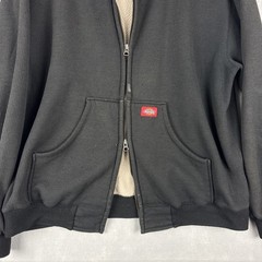 Vintage Dickies Waffle Knit Fleece Lined Jacket Men’s Large Black Faded Zip Up