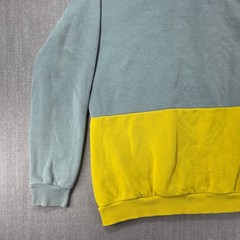 Reebok Hoodie Mens Medium Green Yellow Colorblock Classic Logo Pullover