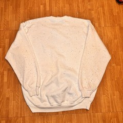 Vintage Butterfly Glitter Sweatshirt White One Size Made in USA 25×27