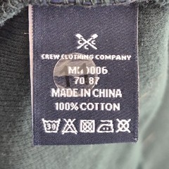 Crew Clothing Sweatshirt Large Green Mens 100% Cotton 1/4 Zip Long Sleeve