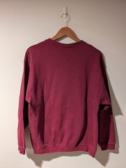 Vintage Hook-Ups Cheshire Cat Girl Alice in Wonderland Sweatshirt Maroon Mens L
