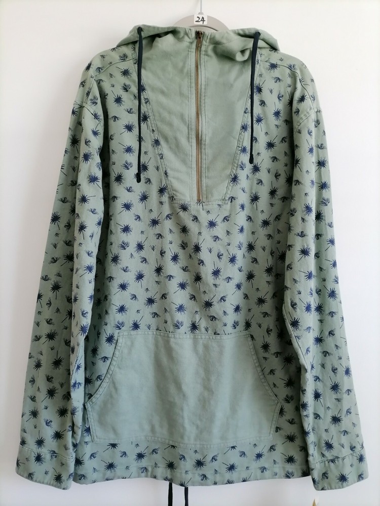 Chor Mens Olive Shirt Jacket Hooded XL Cotton New