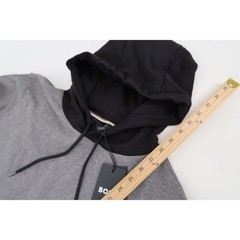 Hugo Boss Sullivan 20 Hoodie Mens Medium Gray Black Tan Colorblock Striped New