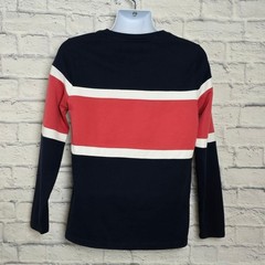 L.L. Bean Sweatshirt Mens Size Medium Pullover Crewneck Stripe Red White Navy