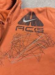 Vintage Nike ACG Hoodie Mens Medium Orange Performance Chest Logo Sweatshirt Y2K