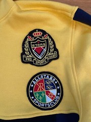 Krisp NYC ALL STARS Mens Colorblock Sweatshirt Hoodie XL Patches Sports Yellow