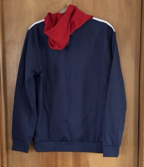 Adidas Men’s Custom Colorblock Navy Blue Red White Sweatshirt Hoodie Size M NWT