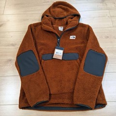 The North Face Campshire Hoodie Mens Medium Brown Sherpa Fleece 1/4 Zip Pullover