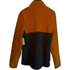 New Sonoma 1/4 Zip SuperSoft Artic Fleece Pullover Mens Small Navy/Copper