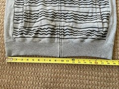 Black Scale Front Zip Hoodie Jacket Grey w/ Black Geometric Pattern All Over XL