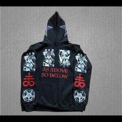 Baphomet Hoodie Bow to None S to XL Sizes As Above So Below Solve Et Coagula