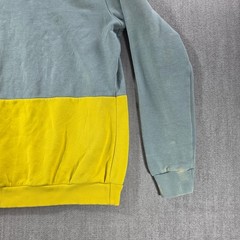 Reebok Hoodie Mens Medium Green Yellow Colorblock Classic Logo Pullover