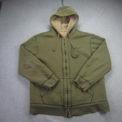 Timberland Jacket Mens Large Olive Green Full Zip Sherpa Lined Hoodied