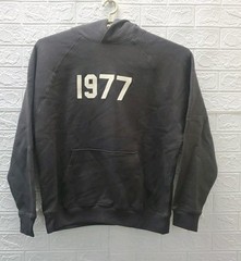 New Essentials Fear Of God Pullover Hoodie 1977 Iron Logo Dark Grey Size Large