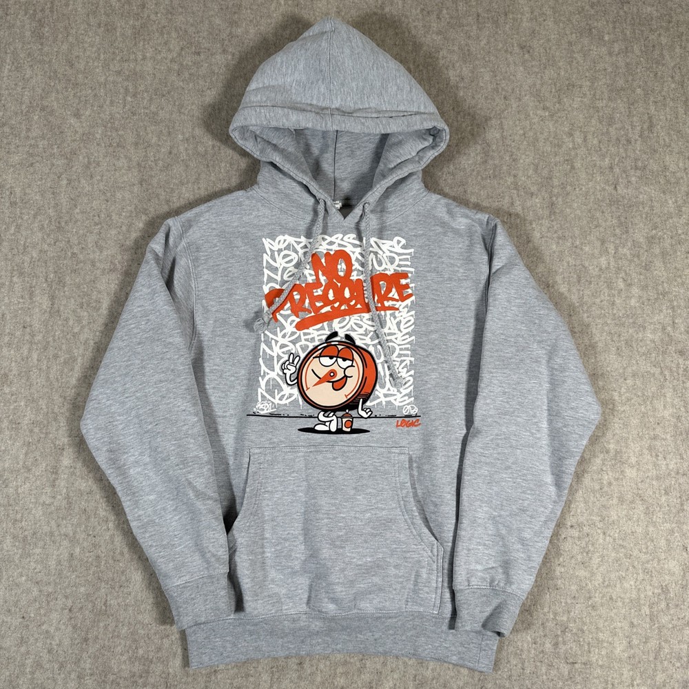 Logic No Pressure Hoodie Adult Small Gray Hip Hop Rap Streetwear Pullover Mens
