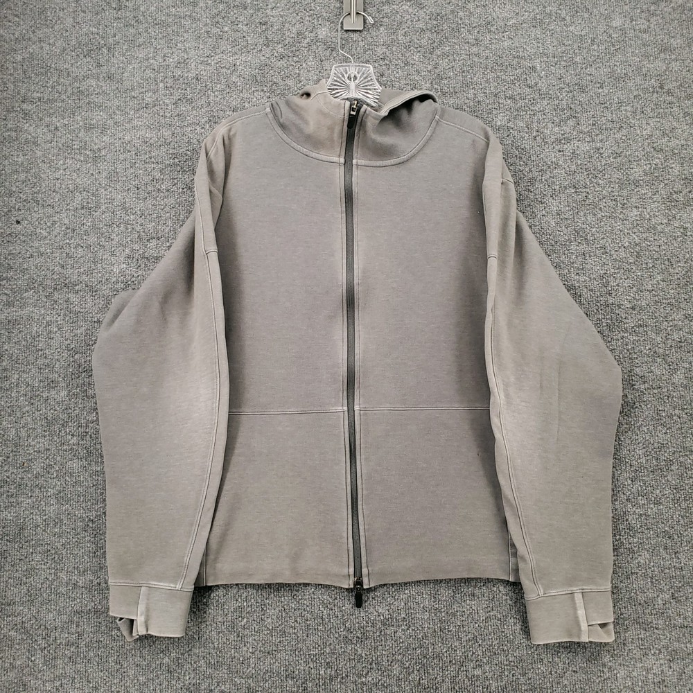 Nike Yoga Hoodie Men Large Gray Dri Fit Full Zip Long Sleeve Sweatshirt Athletic