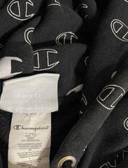 Champion Reverse Weave Hoodie Small Black White All Over Print Logo AOP Modern