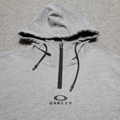 Oakley Hoodie Mens 2XL XXL Gray Bark Half Zip Training Sweatshirt Sweater