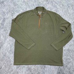 Coolibar Mens Sweater XXL UPF 50+ UV Protection 1/4 Zip Olive Green Pullover