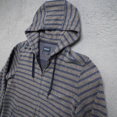Prana Cardiff Fleece Hoodie Mens M Striped Sustainable Casualcore CozyMinimalist