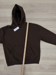 NWT DKNY Oversized Brown hoodie with measurements in photos & price tag.
