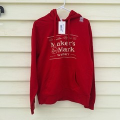 Makers Mark Hoodie Red Size M Whisky Athleisure Sport Organic Cotton Sustainable