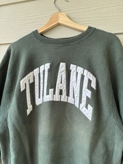 Vintage Champion Reverse Weave Tulane Green Graphic Crewneck Sweatshirt Mens XL