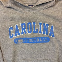 Carolina Football Hoodie Size Large Grey Gildan Heavy Blend Pullover Sweatshirt
