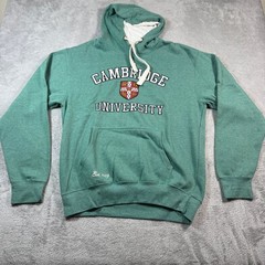 Cambridge University Fleece Hoodie Mens XXL Green Crest Pullover Collegiate