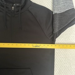 DSG Fleece Athletic Hoodie Pullover Black Gray Mens M Pocket Sweatshirt Regular