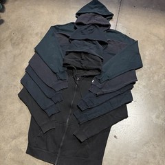 Lot 5 Vintage Sweatshirts Zip Up Hoodie Blank Black M-XL Faded 90s 00s Y2K USA