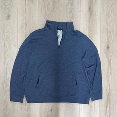 All In Motion Mens XL Quarter Zip Pullover Sweatshirt Heather Blue Pockets