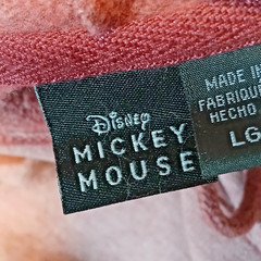 Disney Mickey Mouse Hoodie Mens Size L Red Graphic Pullover Sweatshirt Big Print