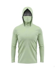 Men Fishing Hoodie Long Sleeve UV Sun Protection Shirt Breathable w/ Face Mask